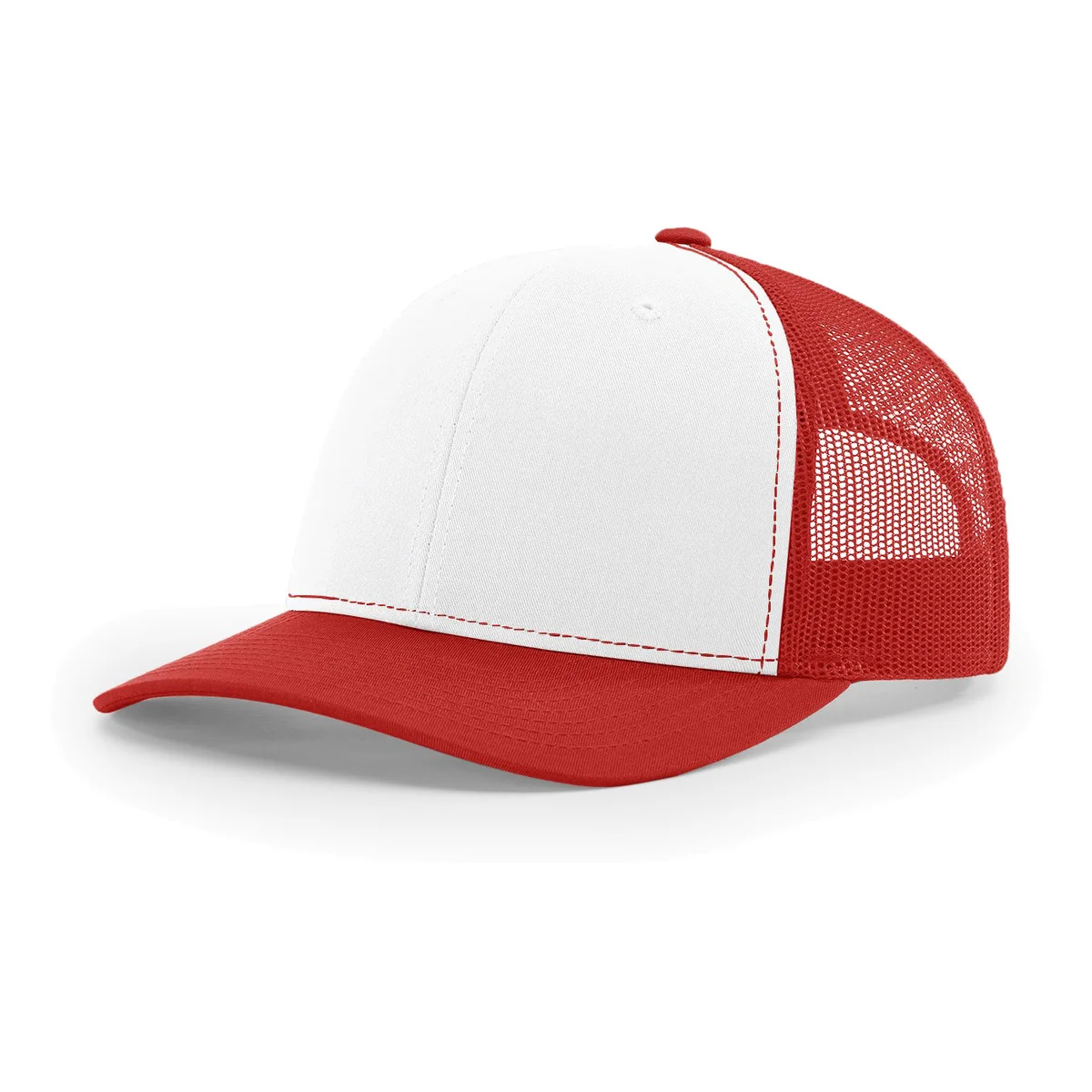 Richardson 112 6-Panel Snapback Trucker Hat w/Leatherette Adhesive Patches or Embroidery