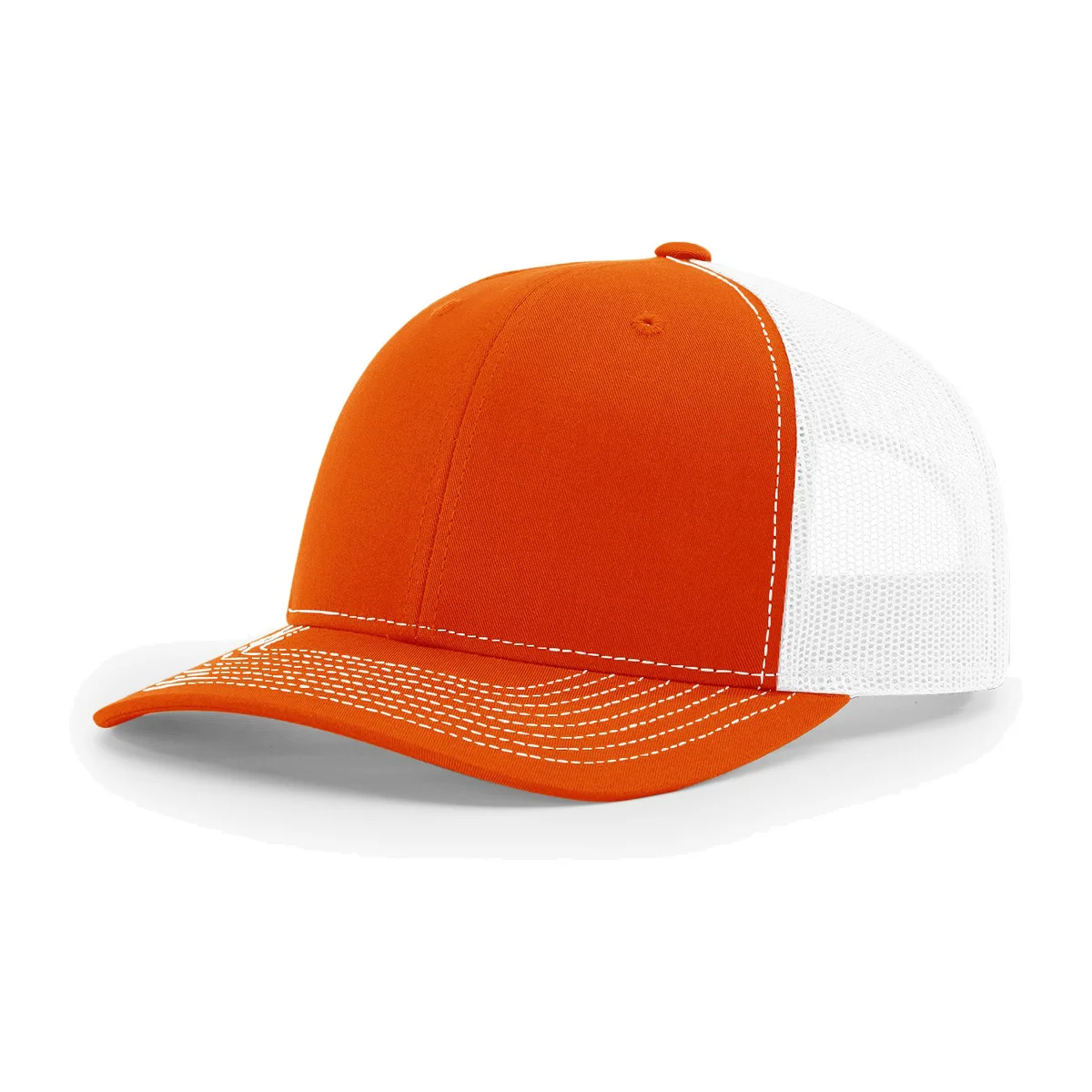 Richardson 112 6-Panel Snapback Trucker Hat w/Leatherette Adhesive Patches or Embroidery